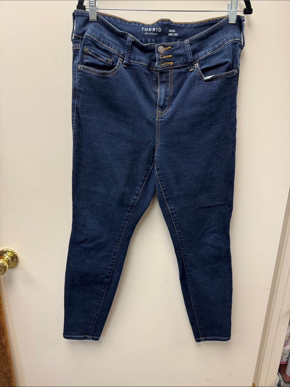 torrid Dark Indigo Skinny Jeans with Triple-Button Waist